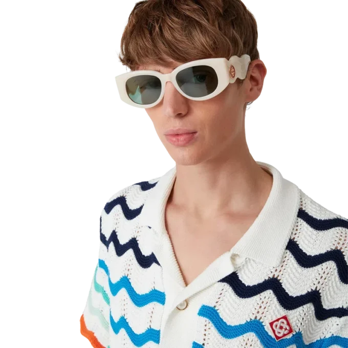 Cremefarbene Memphis-Sonnenbrille