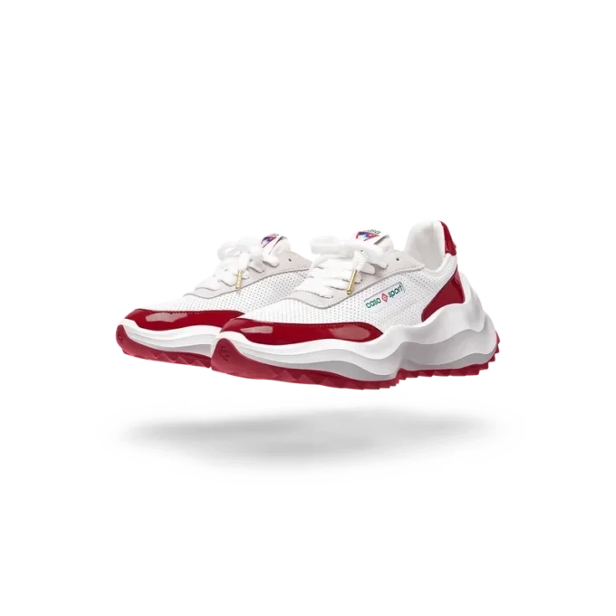 Damen-Sneaker Atlantis in Weiß und Haute Red