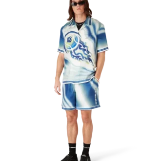 Das „Art of the Serve“-Seidenhemd mit kurzen Shorts