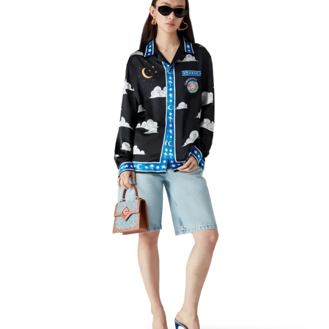 Das langärmelige Seidenhemd „The Four Elements“