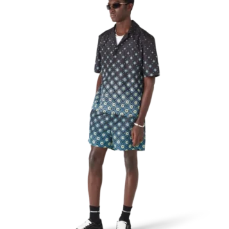 Degrade Black Monogram Shorts mit Kurzarm-Bademode