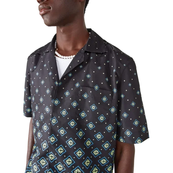 Degrade Black Monogram Shorts mit Kurzarm-Bademode