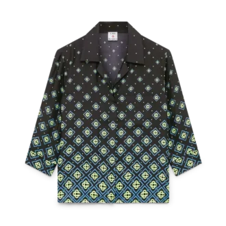 Degrade Monogram Langarm-Seidenhemd