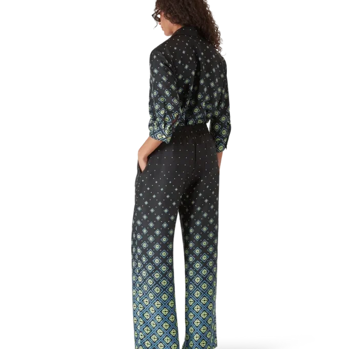 Degrade Monogram Langarm-Seidenhemd