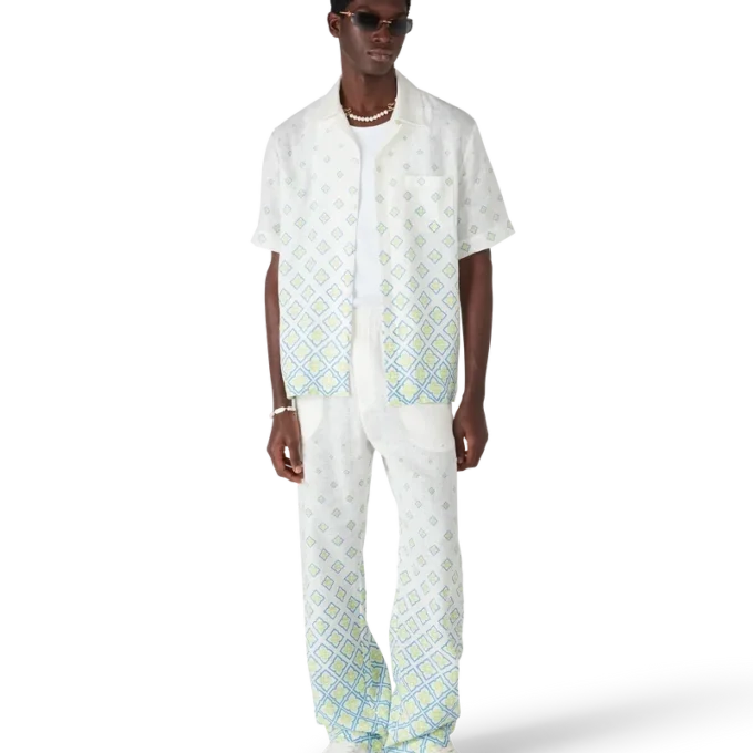 Degrade-Monogramm-Leinenhemd mit kurzen Shorts