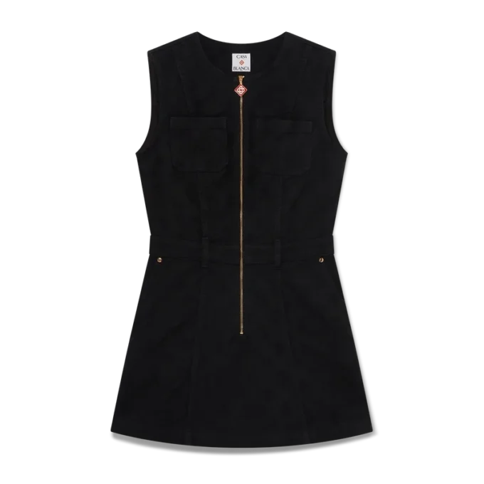 Denim-Monogramm-Kleid mit Reißverschluss