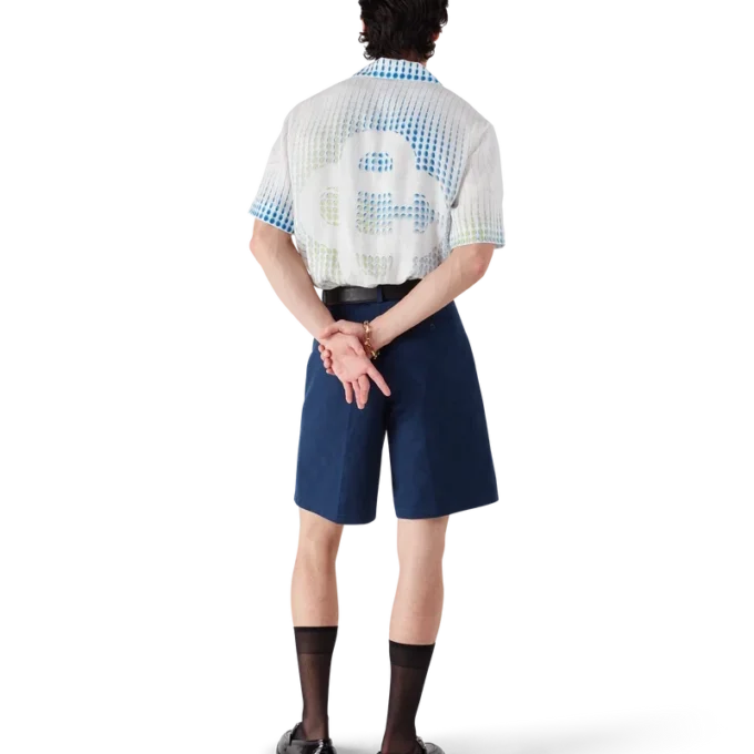 Dots Kurzarm-Leinenhemd