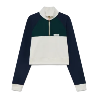 Farbblock-Sweatshirt mit Viertelreißverschluss