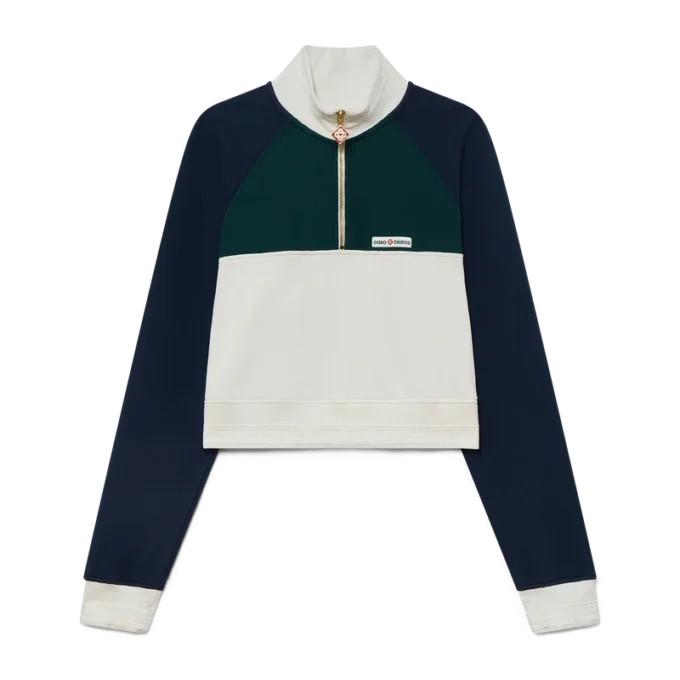 Farbblock-Sweatshirt mit Viertelreißverschluss Farbblock-Sweatshirt mit Viertelreißverschluss