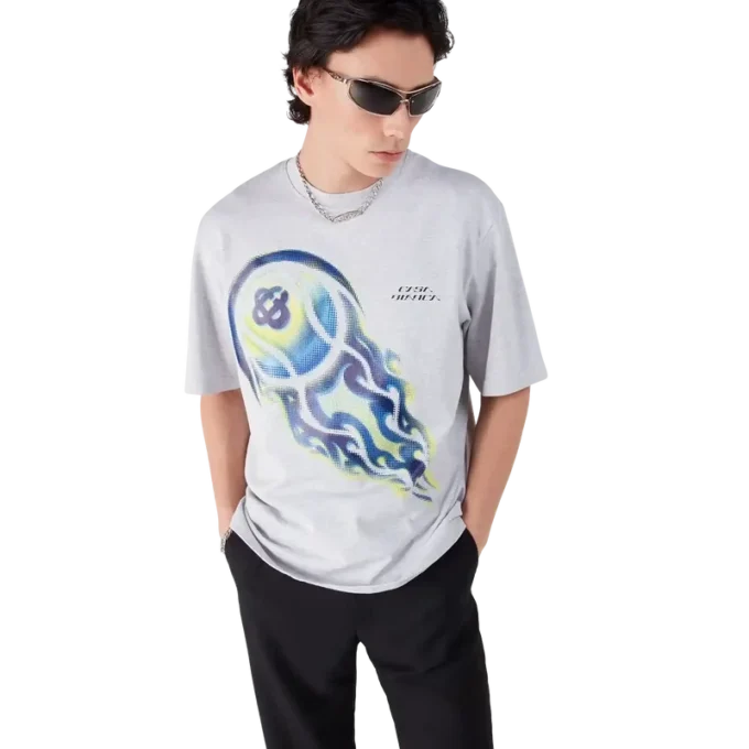 Flaming Tennis Ball Oversized Kurzarm-T-Shirt