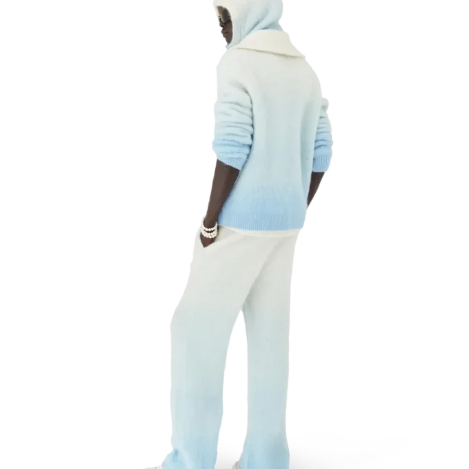 Flauschige Mohair-Hose mit Farbverlauf