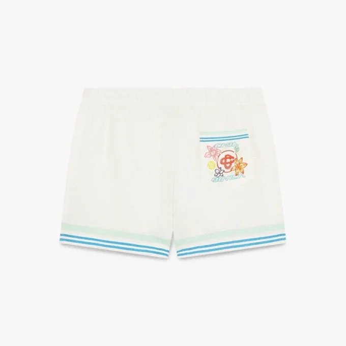 Floral Cc Smile Monogram Jacquard-Seidenshorts Floral Cc Smile Monogram Jacquard-Seidenshorts