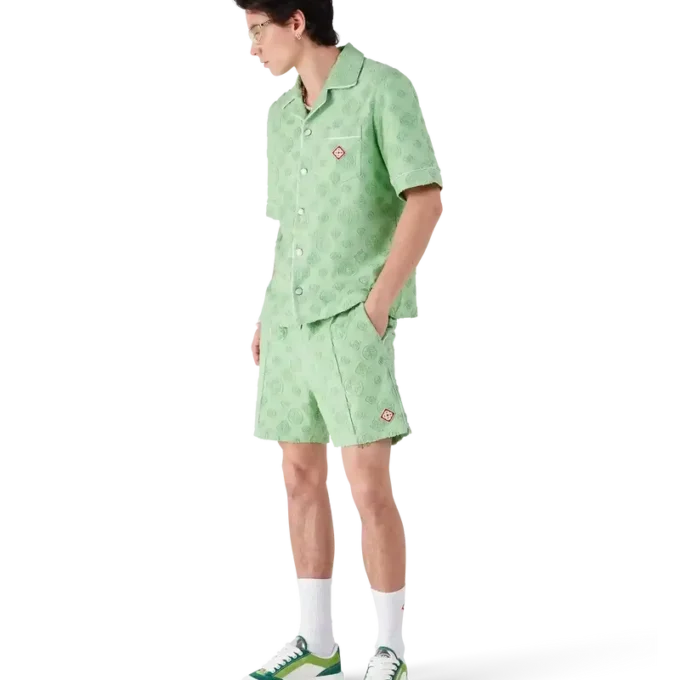 Frottee-Monogramm-Hemd mit kurzen Shorts