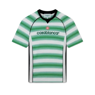 Fußball-T-Shirt mit Streifen-Einsätzen