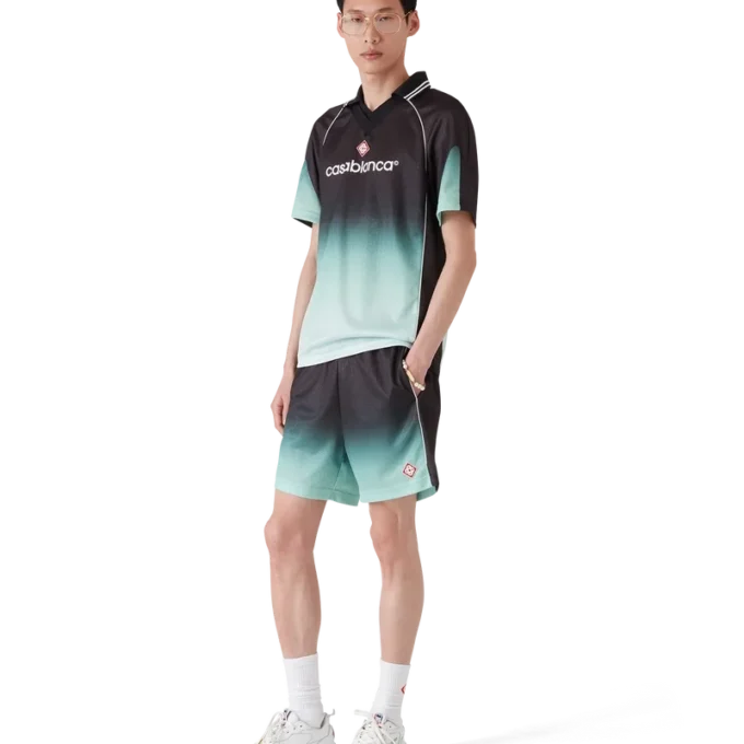 Fußballhemd mit kurzen Ärmeln und Jacquard-Monogramm mit Farbverlauf