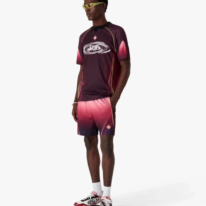 Fußballtrikot mit kurzen Ärmeln und Aubergine-Farbverlauf