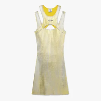 gelbes minikleid mit folienprint 1 330x330 - Gelbes Minikleid mit Folienprint