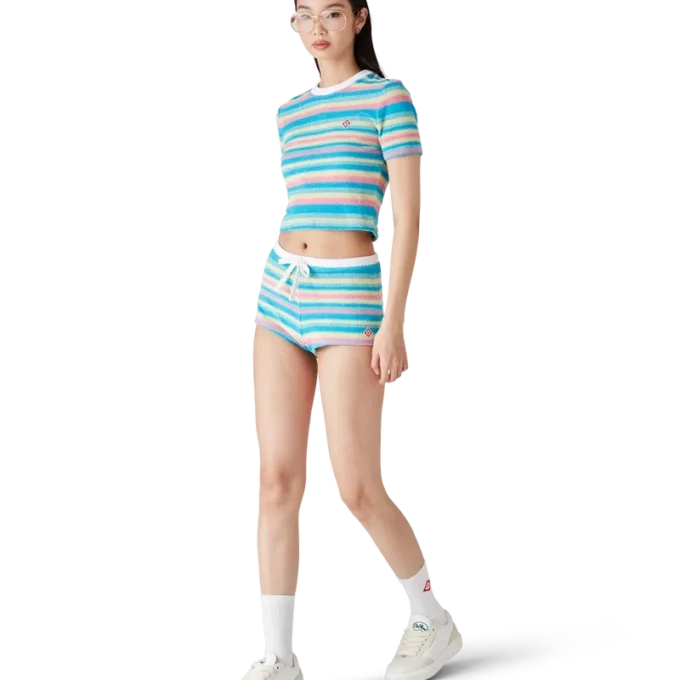 Gestreifte Frottee-Minishorts Gestreifte Frottee-Minishorts
