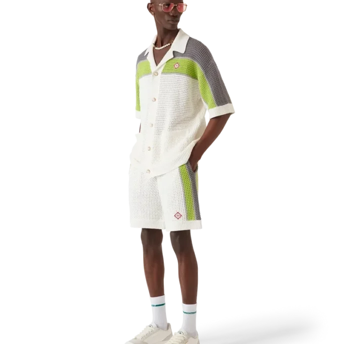 Gestreifte Häkel-Shorts