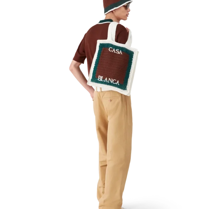 Gestreifte Häkel-Tasche