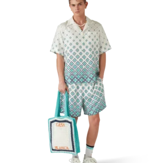 Gestreifte Häkel-Tasche