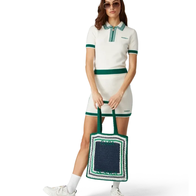 Gestreifte Häkel-Tasche