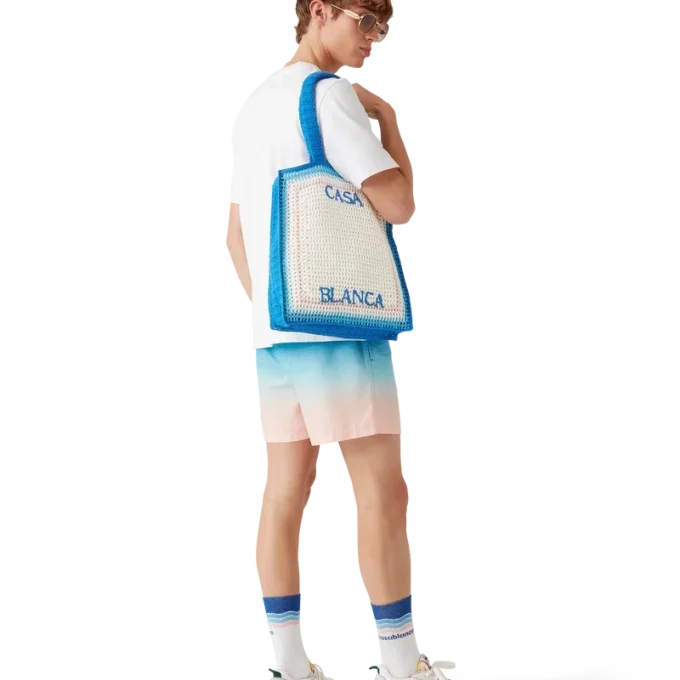 Gestreifte Häkel-Tasche