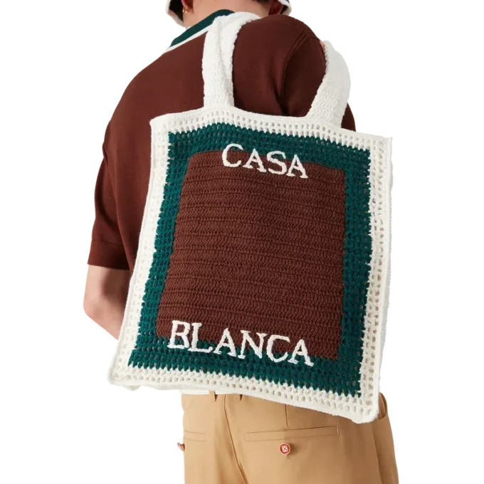 Gestreifte Häkel-Tasche