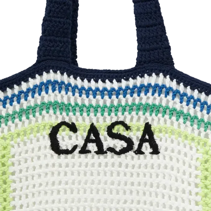 Gestreifte Häkel-Tasche