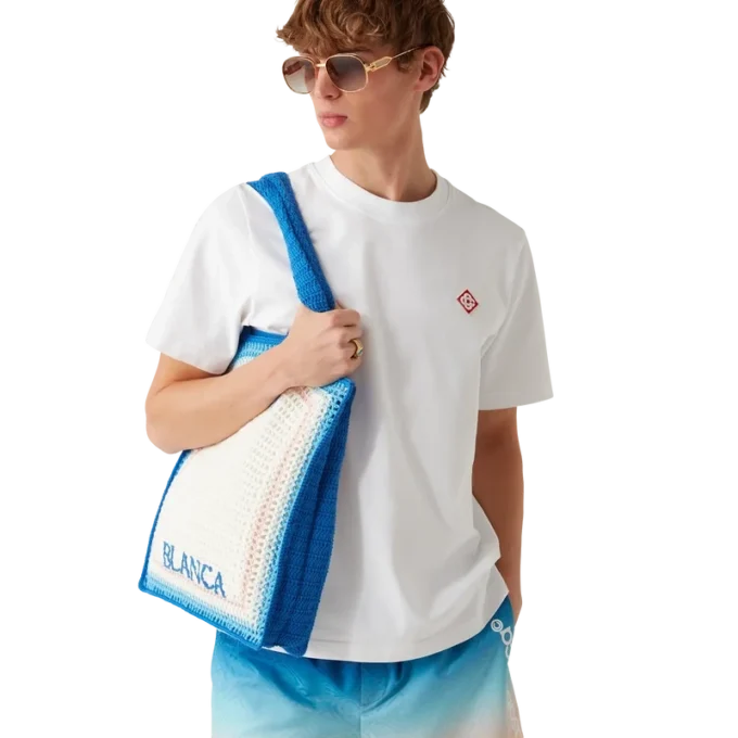 Gestreifte Häkel-Tasche