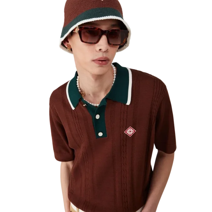 Gestreifte Häkelmütze