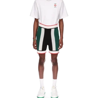 Gestreifte Mesh-Shorts