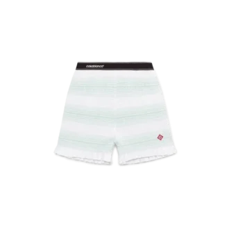 Gestreifte Shorts mit Raffungen