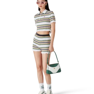 Gestreifte Shorts mit Raffungen