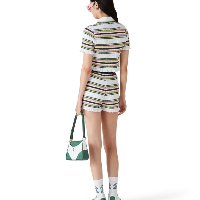 Gestreifte Shorts mit Raffungen Gestreifte Shorts mit Raffungen