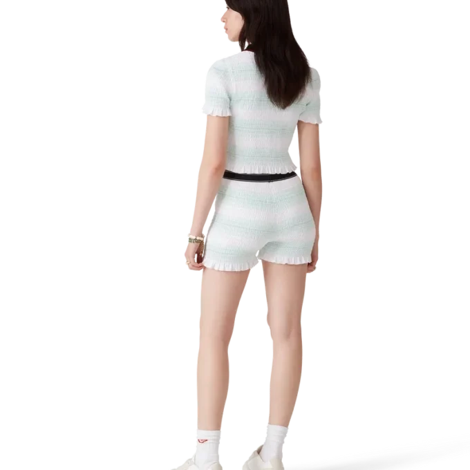 Gestreifte Shorts mit Raffungen