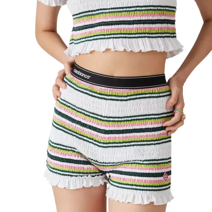 Gestreifte Shorts mit Raffungen Gestreifte Shorts mit Raffungen