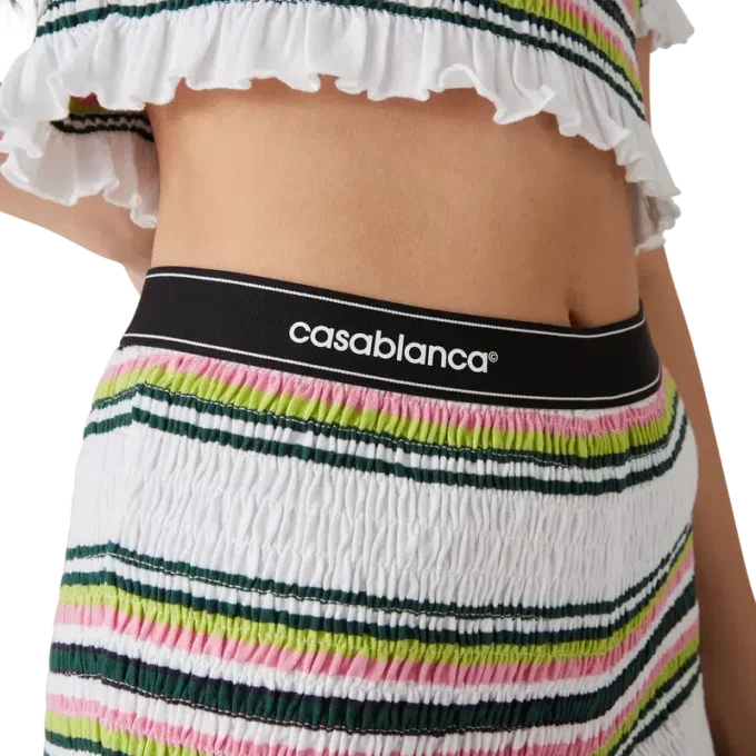 Gestreifte Shorts mit Raffungen Gestreifte Shorts mit Raffungen