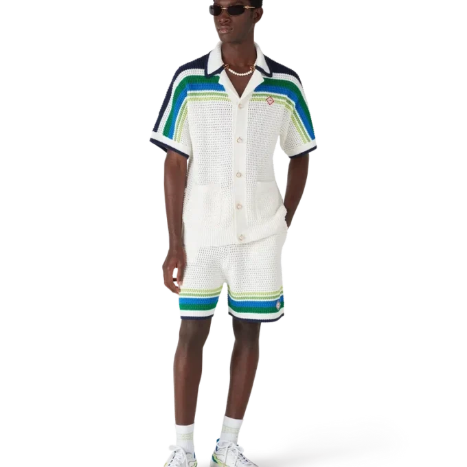 Gestreifte Strick-Shorts