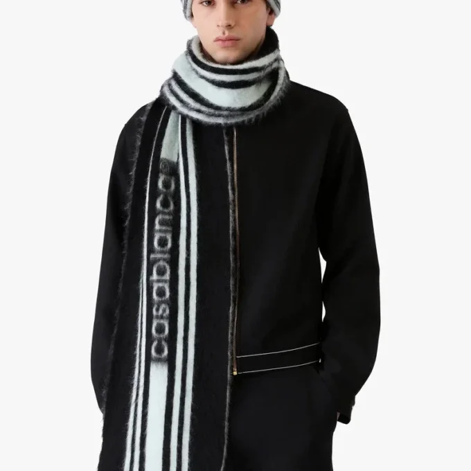 Gestreifter Mohair-Schal