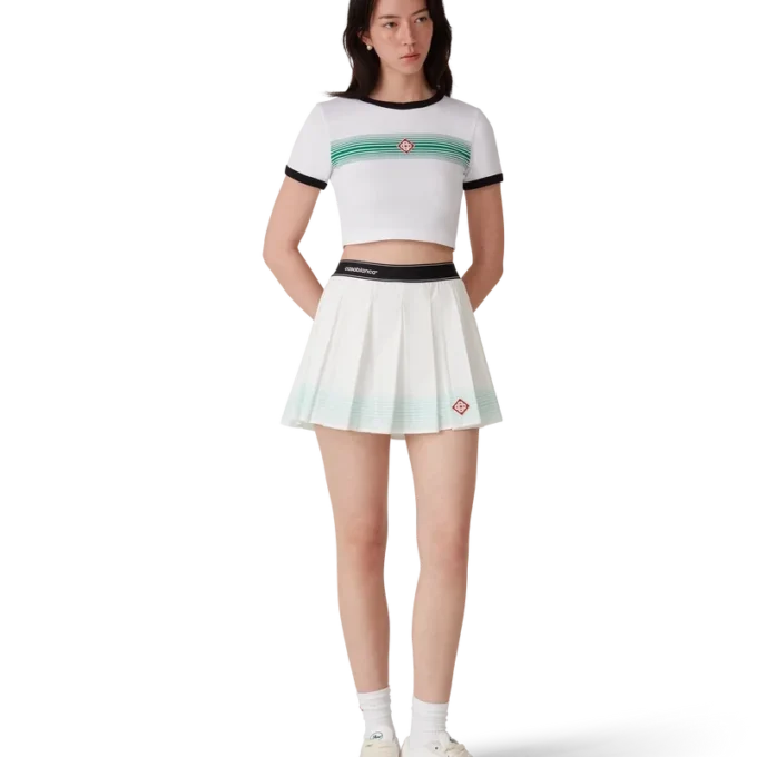 Gestreifter Plissee-Minirock