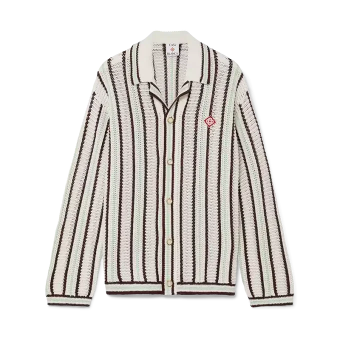 Gestreiftes Baumwoll-Häkelhemd