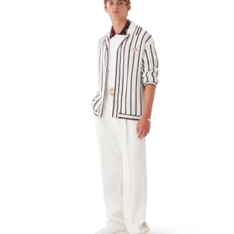 Gestreiftes Baumwoll-Häkelhemd