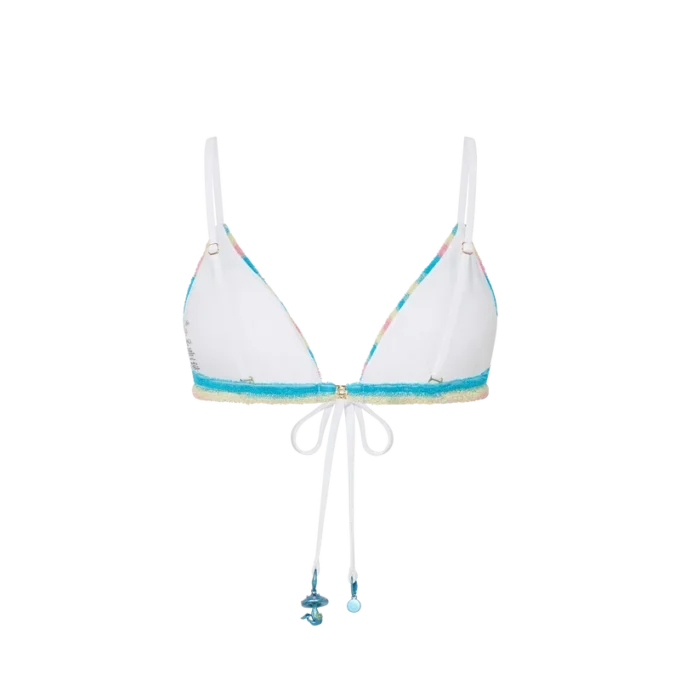 Gestreiftes Bikini-Oberteil aus Frottee