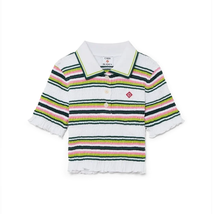 Gestreiftes, kurzes Poloshirt