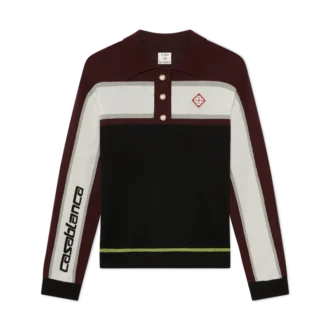 Gestreiftes Oversize-Poloshirt mit langen Ärmeln