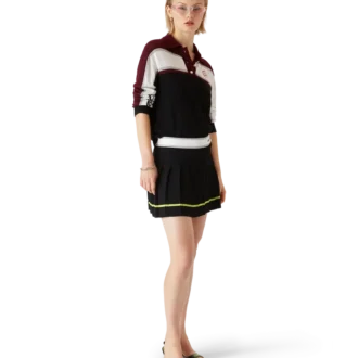 Gestreiftes Oversize-Poloshirt mit langen Ärmeln