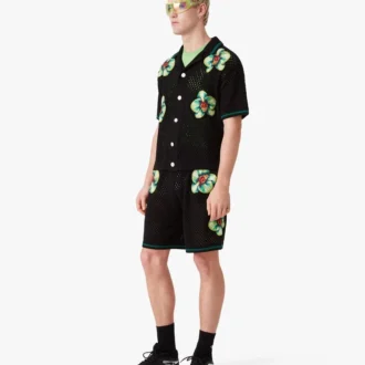 Glitch Orchid bestickte Häkel-Shorts