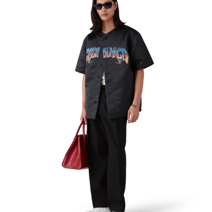 Gothic-Baseballhemd mit kurzen Ärmeln