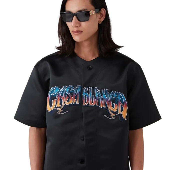 Gothic-Baseballhemd mit kurzen Ärmeln